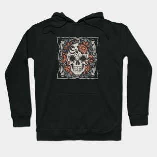 Floral skull retro tattoo Hoodie